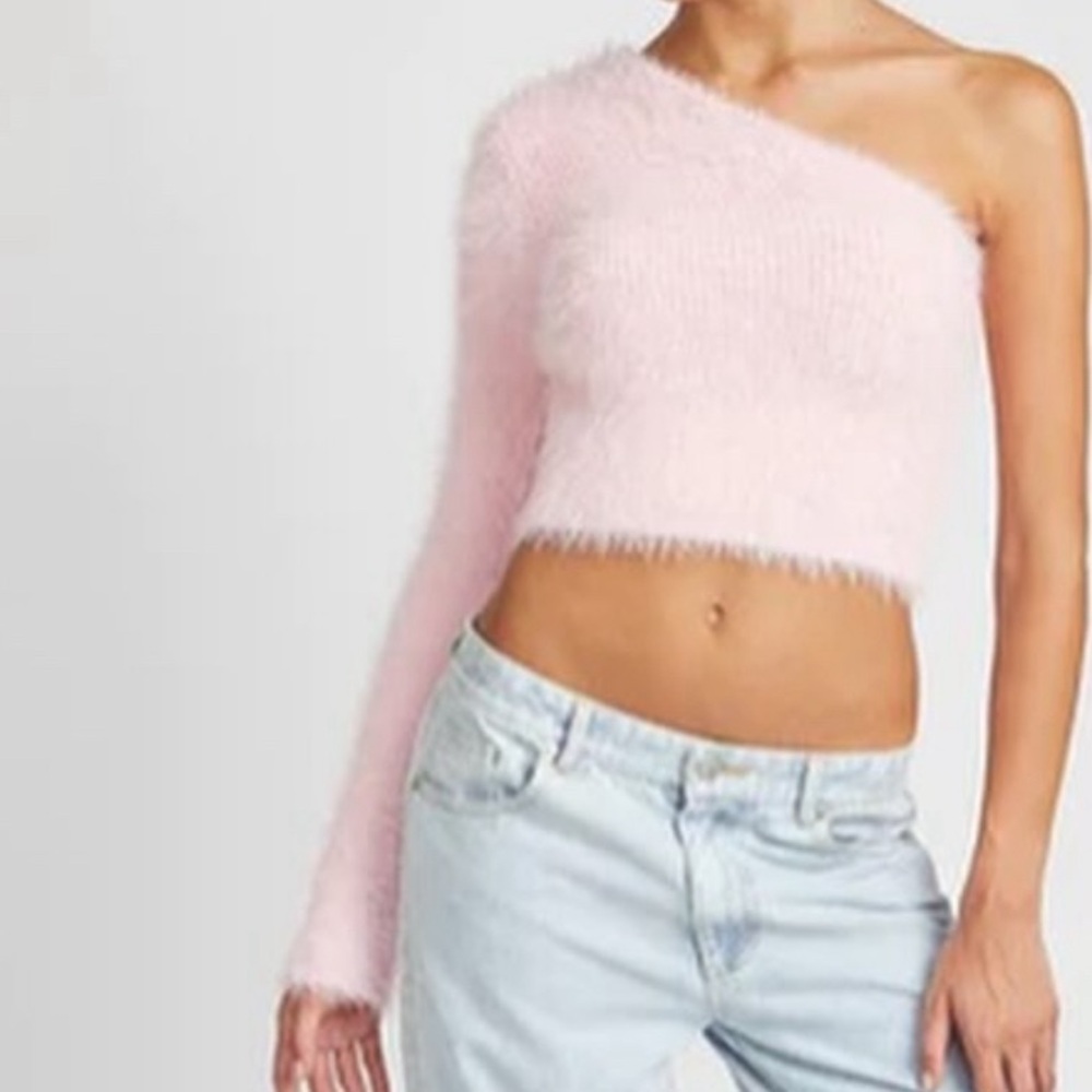 Pink one shoulder sweater